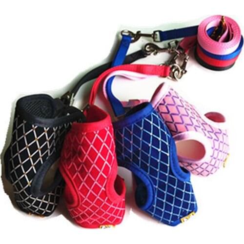 20PCS / LOT Printed Chest Straps Dog Leash Cat Leash Small Dog Vest Harness And Leash Set Pet Supplies