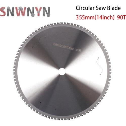 355mm 14inch Metal Cutting Blade 90T Circular Saw Blade For Aluminum Iron Steel Metal Cutting Carbide Saw Blade