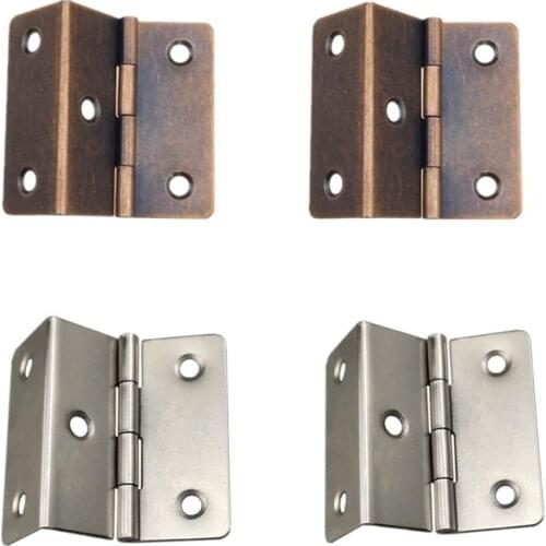 4pcs 2 inch Cabinet Door Hinge Antique Bending Iron Hinges Sliding Drawer Shoes Wardrobe Woodoor Furniture Decoration Hardware