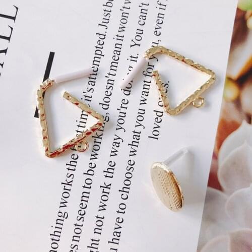 4 pieces / lotalloySquareRoundwhite k k goldbead capsearings fashion jewelryconnectors for jewelry makingjewelry makingsupplies