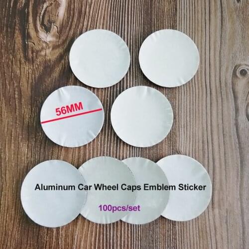 100cs/set for All Car Styling Aluminum Car Emblem 5.6cm 2.2" Badges 56MM Car Logo Wheel Center Cap Sticker Decal Label Covers