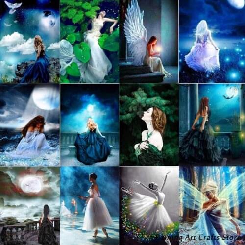 5D Diy Diamond Painting Embroidery Fantasy Angel Fairy Portrait Full Round Square Drill Rhinestone Cross Stitch Kit Mosaic Decor