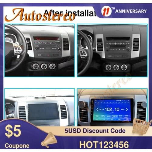 Android 9 Car Radio Tape Recorder For Mitsubishi Outlander 2006-2012 Car No DVD Player GPS Navigation Auto Stereo Head Unit DSP