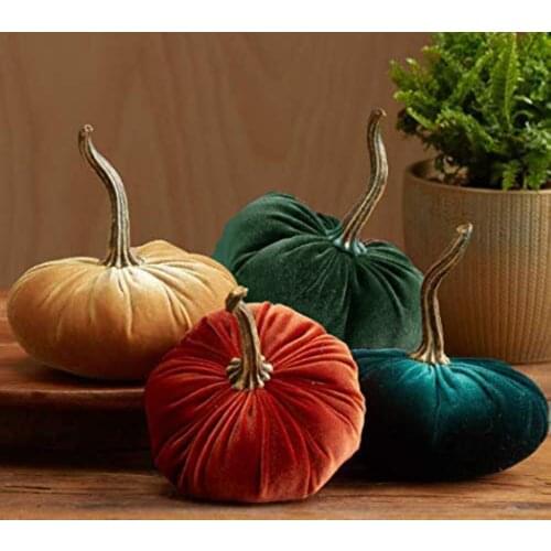 30# 1 Pc Handmade Velvet Pumpkins Decor Super Soft Stuffed Pumpkin With Exquisite Halloween Holiday Diy Decor Подарок На Хэлло
