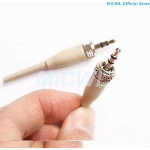 Beige Spare Plug 3.5mm 1/8" Stereo Screw Lock Connector for Sennheiser Sony Wireless Tie Clip Headset Microphone HeadMic