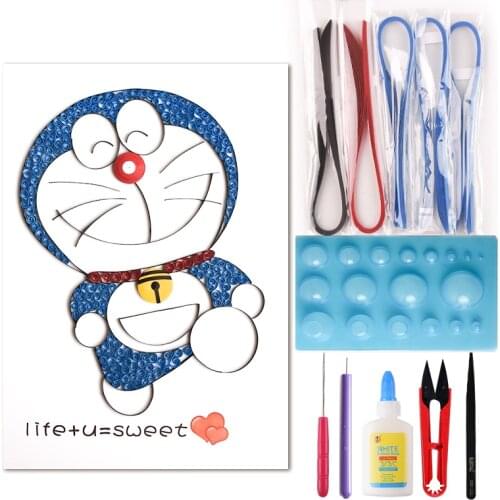 DIY Paper 3d origami rolling paper Doraemon Quilling paper home decor art craft paper crafts kit decoupage quilling tools set