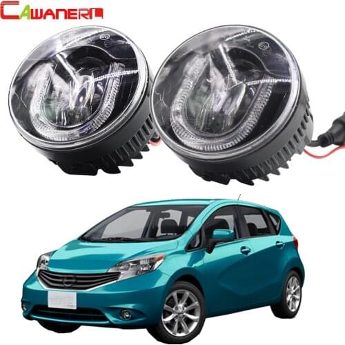 Cawanerl 2 X Car LED Fog Light DRL Daytime Running Lamp Accessories For Nissan Note E11 MPV 2006