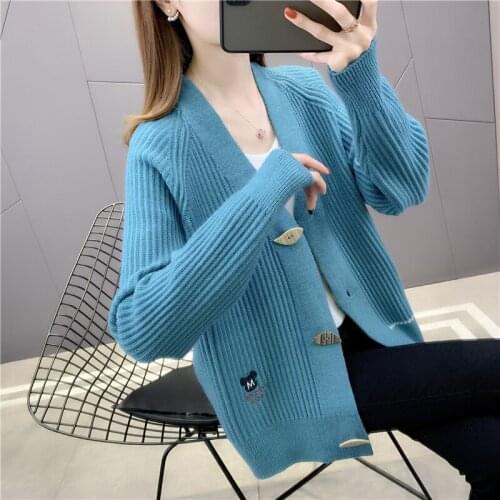 Room 197732, 7 】 make cartoon letters in row 5 vertical stripes knitting cardigan 54