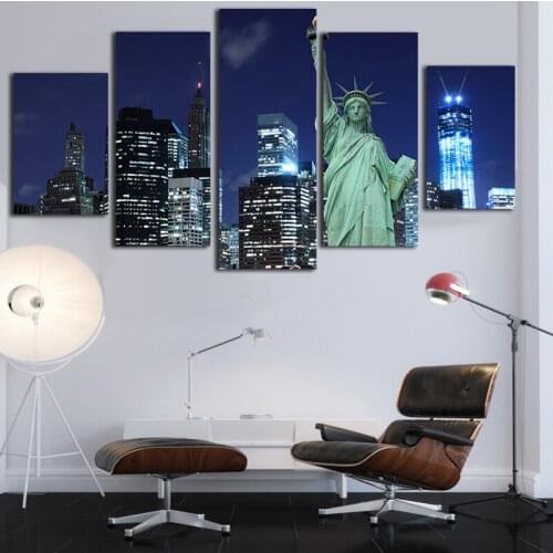 2017 Special Offer Oil Painting 5 Piece new york Canvas Painting Modern Home Decor Wall Art Picture Printing For Living Room