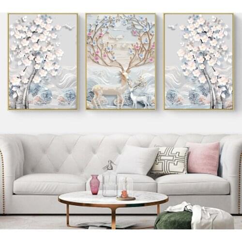 Painting By Numbers DIY Ice and Snow Elk Handmade Gift Paint By Number Canvas Kits Figure Acrylic Paint Decoration