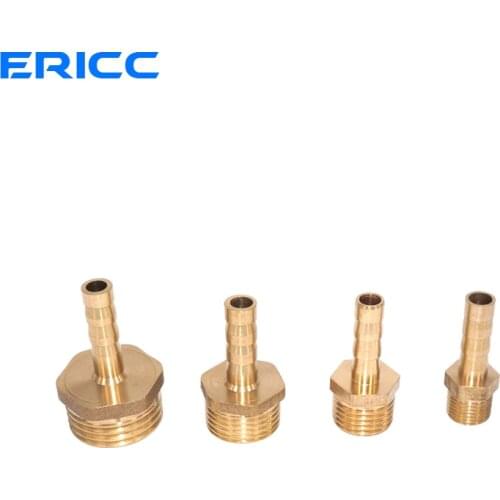 10 PCS Hose Brass Pipe Fitting 4mm 6mm 8mm 10mm Barb Tail 1/8" 1/4" 1/2" 3/8" BSP Male Connector Joint Copper Coupler Adapter