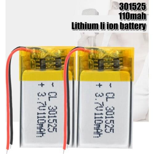 3.7V 110mAh Li-ion Battery 301525 Lithium Polymer Rechargeable Battery for GPS locator MP3 MP4 bluetooth speaker LED light