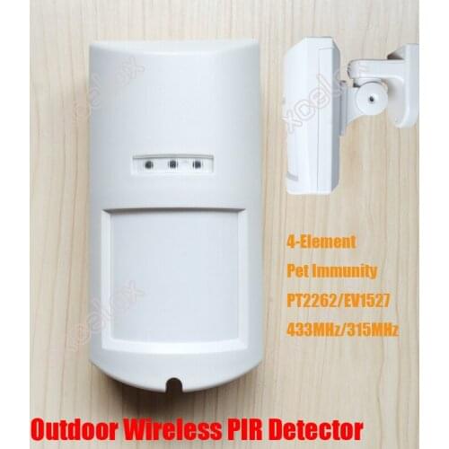 Outdoor Wireless 4-Element Pet Immunity PIR Passive Infrared Intrusion Motion Detector IP65 Waterproof Intrude Sensor Pet Immune