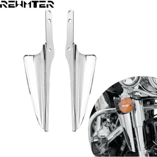 Motorcycle Front Fork Mount Wind Deflectors Chrome Wind Guard Shields For Harley Touring 95-2019 2020 Road King Electra Glide