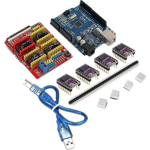 CNC Shield Expansion Board + R3 Board + 4 X DRV8825 Driver + USB Cable Kit For Arduino 3D Printer