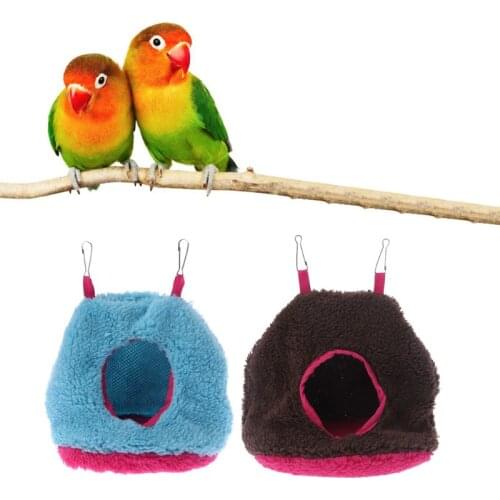 Plush Parrot Hammock Cage Bird Hanging Bed House Nest Tent Winter Warm 85LA