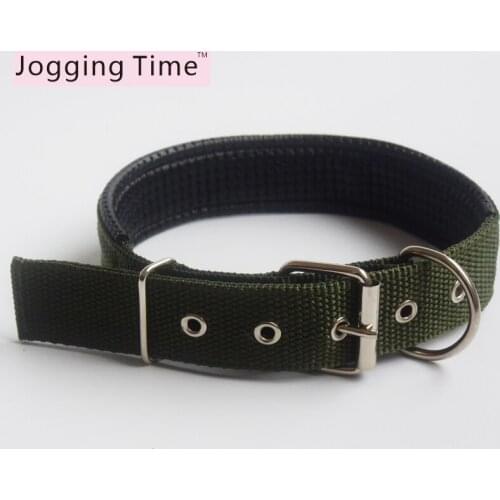 Strong Comfortable Adjustable Nylon Strap Dog Collar Buckle Pet Collars For Medium Large Dogs green color