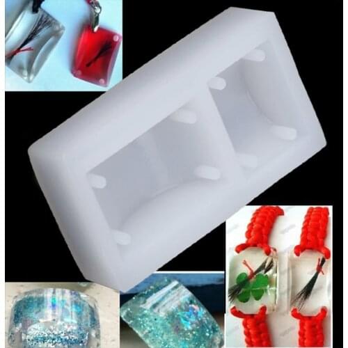 Rectangle Silicone DIY Mold Bracelet Pendant Jewellery Making Mould Resin Hole