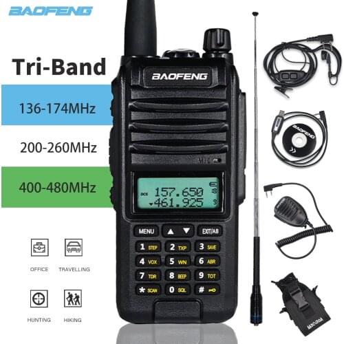 New Tri-Band Radio BaoFeng A58s 8W High Power Walkie Talkie 2800mAh Amateur Handheld Ham Two Way Radio Upgrade UV-82 Transceiver