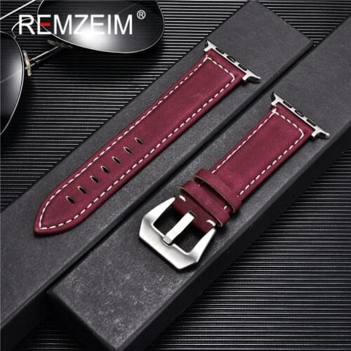 Leather Watchband for Apple Watch 6 5 4 SE Band High Quality Leather Bracelet 44mm 42mm 40mm 38mm Strap for iwatch Series 3 2 1