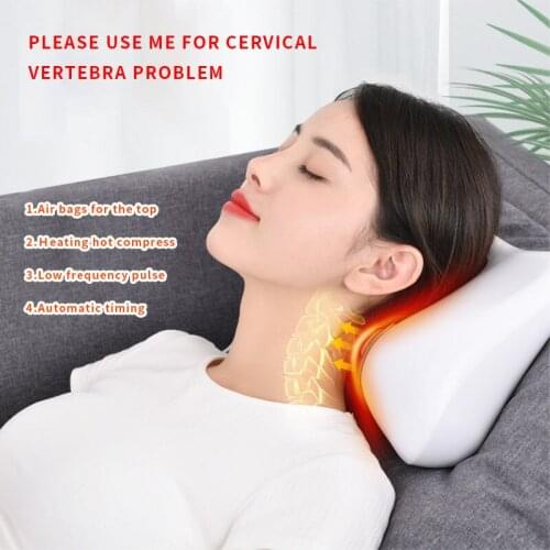 Cervical vertebra massager multi-function cervical vertebra traction heating home electric hot compress strength vertebra pillow
