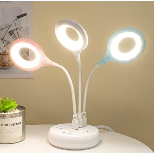 LED Portable USB Rechargeable Flexo Ring Lamp Bedroom Study Reading Night Lights Eye Protection Desk PC Laptop Lighting Tools#38