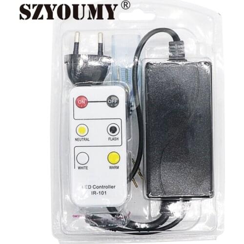 SZYOUMY 110V 220V Led Dimmer Controller With 6 Keys IR Remote Single Color Led Strip Dimmer EU Plug Free Shipping