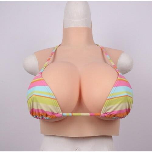 Upgrade B/C/D/E/G High Collar Neck Fake Artificial Huge Breast Realistic Silicone Breast Forms For Crossdresser Drag Queen