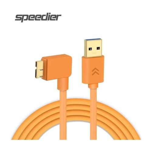 USB 3.0 to Micro-B Right Angle Cable High-Visibility Orange On-line shooting real-time synchronous transmission D810 D810A 5Gbps
