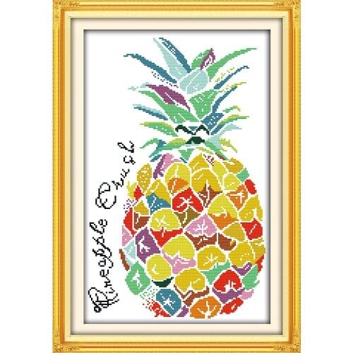 Everlasting Love Color Pineapple Chinese Cross Stitch Kits Ecological Cotton Stamped 11CT DIY Gift Wedding Decoration For Home