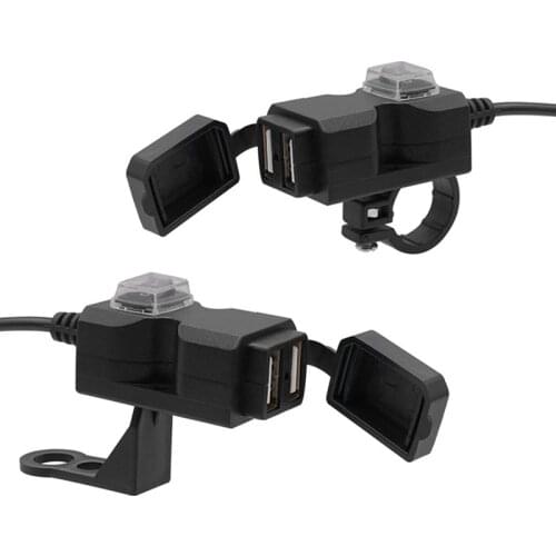 Motorbike Motorcycle Charger Dual USB Port 12V Waterproof Moto USB Charging Equippment Handlebar Mirror Mount Charger Quick 3.0