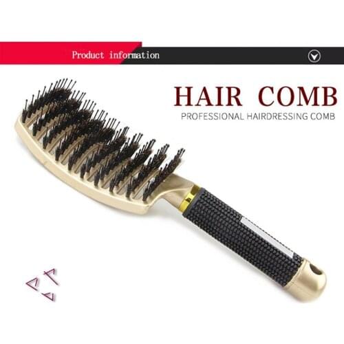 Women Female Hair Scalp Massage Comb Bristle&Nylon Hairbrush Wet Curly Detangle Hair Brush for Salon Hairdressing Styling Tools