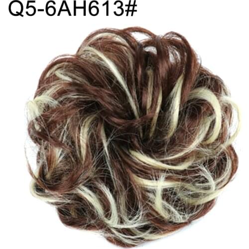 Women Hair Bun Ponytail Extension Wavy Curly Messy Chignon Hairpiece Scrunchie Headdress Headwear Hair Styling Decor Accessory