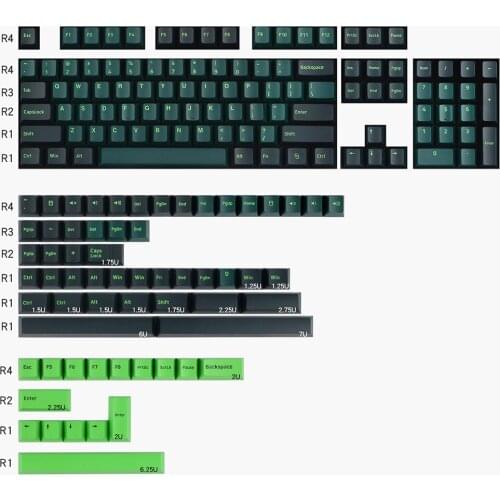 Sonic Green Black Keycap For Cherry Mx Gateron Kailh Box Switch 63 64 68 104 108 Mechanical Keyboard Cherry Profile PBT Keycaps