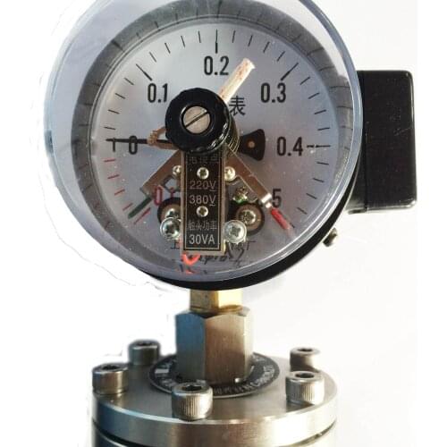 YXC-100ML -0.1-0.5 electric contact diaphragm pressure gauge Shanghai positive pressure gauge factory