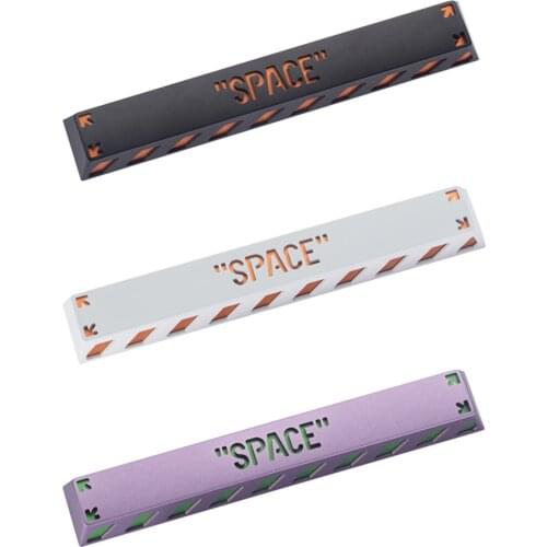 1pcs HolyOOPS Metal Translucent SPACE Keycap Handmade Personality Cherry MX Blank Keycaps For Mechanical Keyboard - White Orange