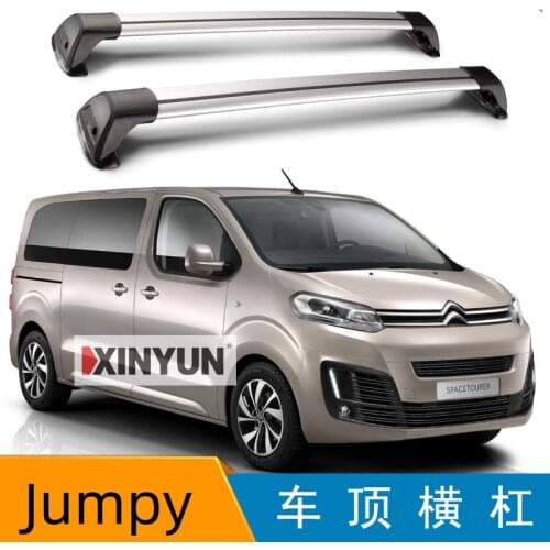 2 pcs For Citroen Jumpy 5dr Van bus 2007-2020 roof bar car special aluminum alloy belt lock Led shooting RACK CORSS rack