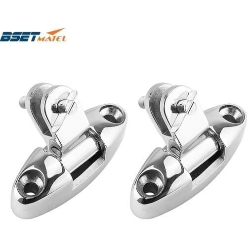 2PCS Stainless Steel 316 Boat Bimini Top Mount Swivel Deck Hinge With Rubber Pad Quick Release Pin Marine Accessories