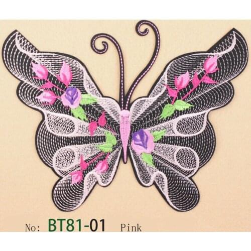 Embroidered Patch Mixed Butterfly patches iron on sewing Lace Fabric Sticker for clothes embroidered appliques 20PCS 19.5*15.2cm