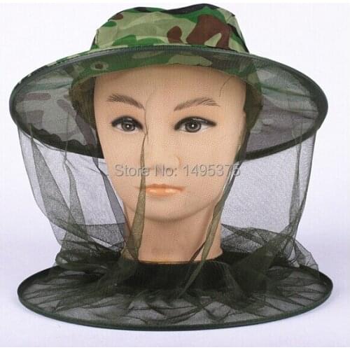 200pcs/lot Mosquito Cap Midge Fly Insect Bucket Hat Fishing Camping Field Jungle Mask Protect Cap Mesh Cover