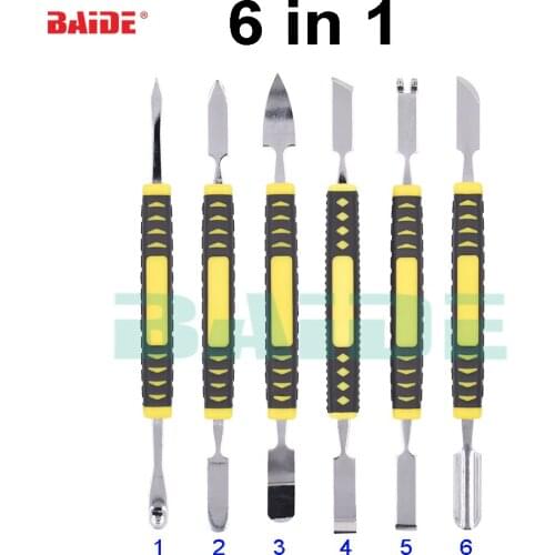 2018 New 6 Piece Set Metal Pry Tool Opening Tools Crowbar Lever Spudger For Phone Tablet PC Housing DIY Repair Fix Tools 120 set