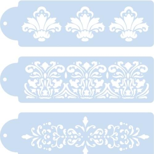 3pc Texture Stencils For Cakes For Decor Painting Template Scrapbooking Photo Album Embossing Templates Stencil Crafts Reusable