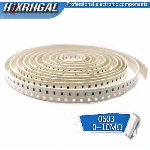 5000 Pcs 0603 SMD 1/8W chip resistor resistors 0 ohm ~ 10M ohm 0R 1K 4.7K 4K7 10K 100K hjxrhgal