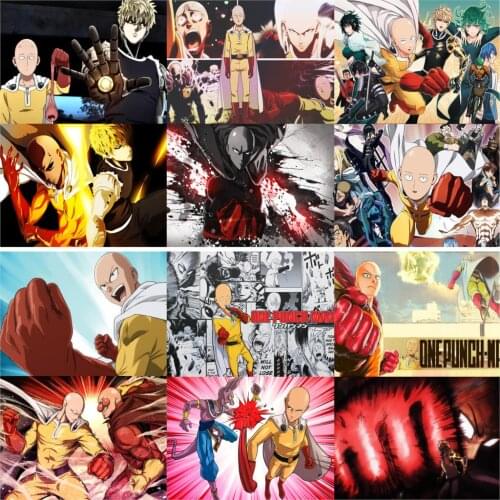 One punch man Anime posters wall stickers good quality home decorationprints white coated paper free shipping wholesale