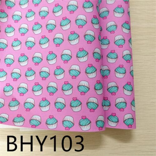 Free shipping 7.6*12inch cartoon print synthetic leather fabric for DIY accessories BHY103