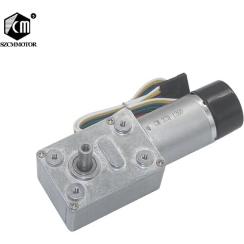 DC6V-24V Slow Speed High Torque Turbo Worm Gearbox Speed Reduction Gear Motor with Encoder Two-Phase Code Signal Geared Motors