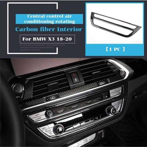 Car Interior Decoration Moulding Carbon Fiber Air condition CD Control Panel Sticker For BMW X3 X4 G01 G02 Air Outlet Buttons