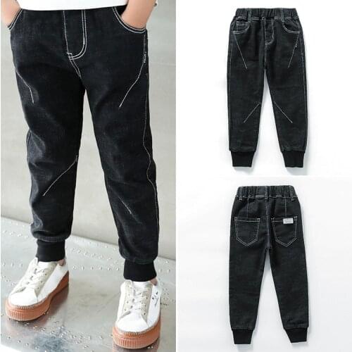 Kids Pants Autumn New Childrens Clothing Boy Big Boy Korean Version of Casual Solid Color Denim Trousers