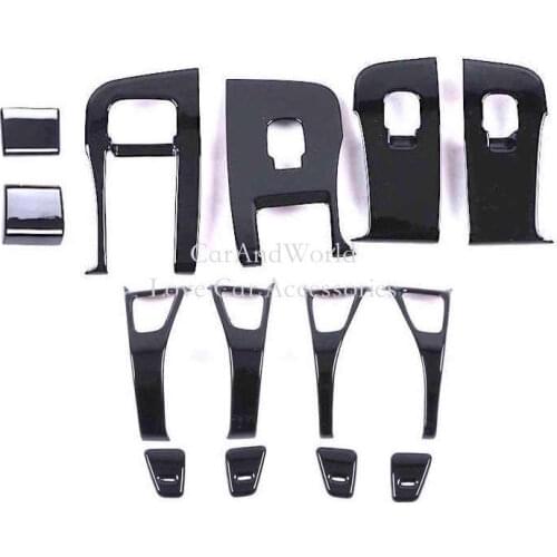 For Tesla Model 3 Y 2017-2022 Interior Armrest Switch Window Lifter Button Decorative Cover Trims Carbon Fiber Car Accessories