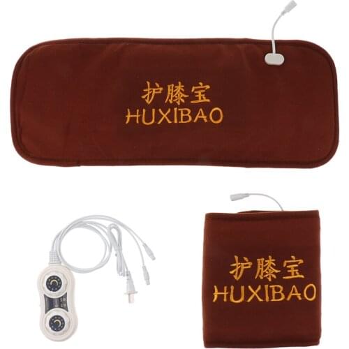 1 Pair Women Men Electric Knee Heating Pad Heated Brace Wrap Leg Warmer For Arthritis Joint Pain Soreness Coldness